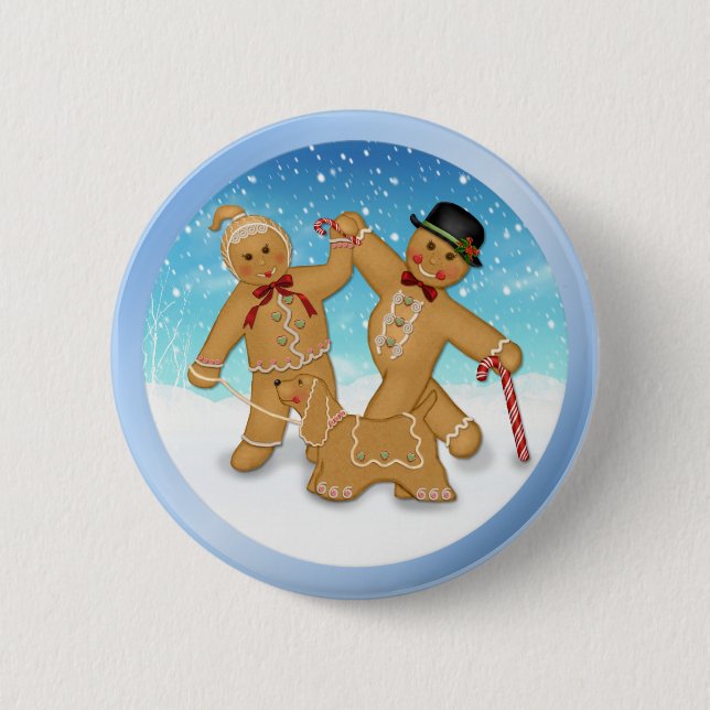 Gingerbread Trio 6 Cm Round Badge (Front)