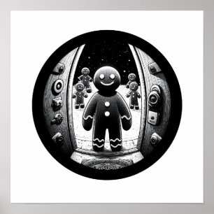 Gingerbread Visitors at Your Doorstep Fisheye Poster