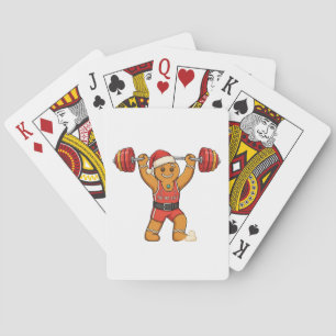 Gingerbread Weightlifter Christmas 2026 Holiday F Playing Cards