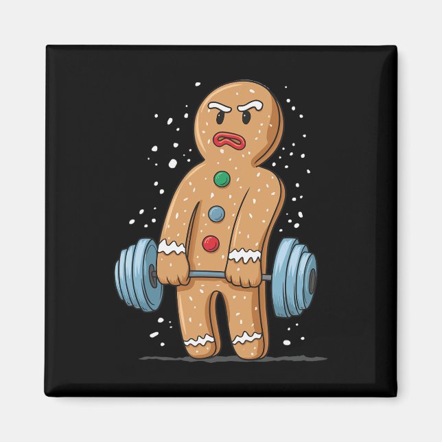 Gingerbread Weightlifting Workout Bodybuilding 1  Magnet (Front)
