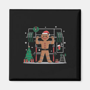Gingerbread Weightlifting Workout Bodybuilding 2 Magnet