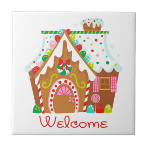 Gingerbread Welcome Ceramic Tile