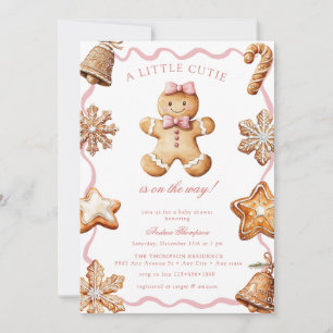 Gingerbread    Winter Girl Baby Shower Invitation