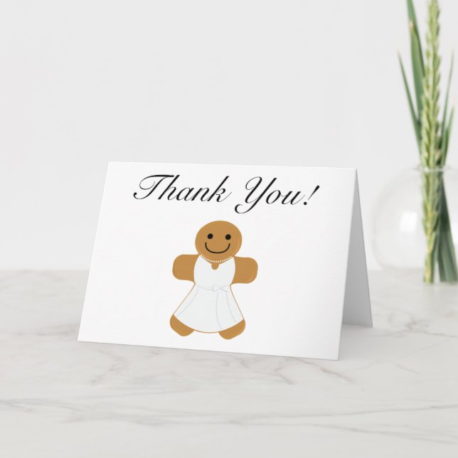 Gingerbread Woman in White Dress thank you (Front)