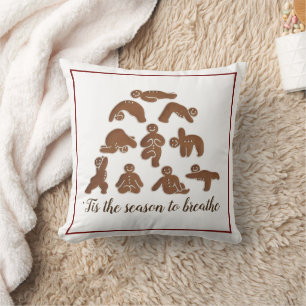 Gingerbread Yoga Throw Pillow