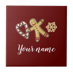 Gingerbreadman Love Ceramic Tile