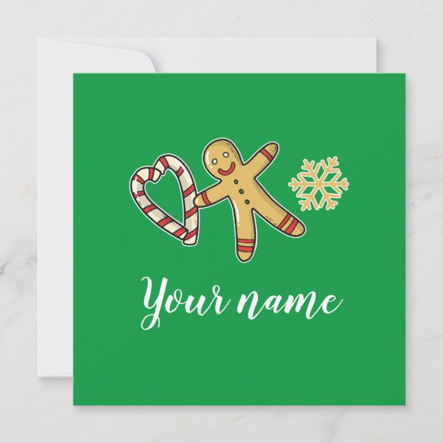 Gingerbreadman Love Flat Card (Front)
