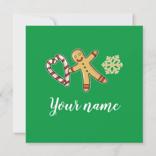 Gingerbreadman Love Flat Card