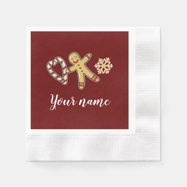 Gingerbreadman Love Napkin (Front)