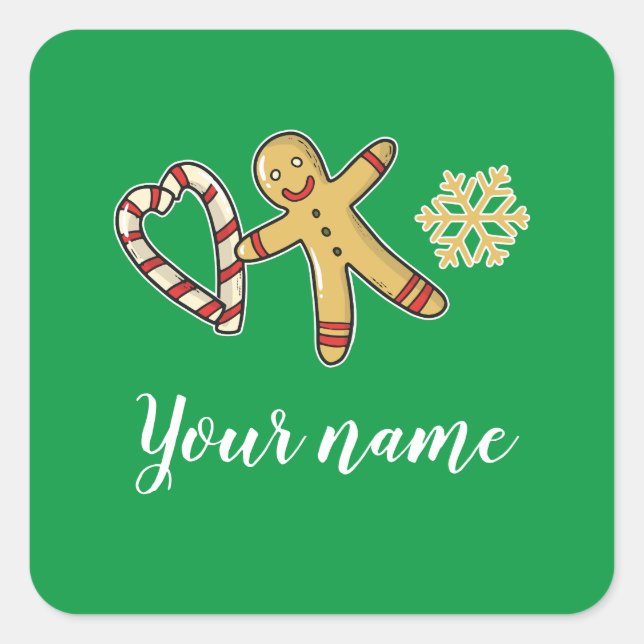 Gingerbreadman Love Square Sticker (Front)