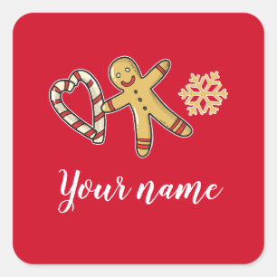 Gingerbreadman Love Square Sticker