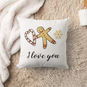 Gingerbreadman Love Throw Pillow