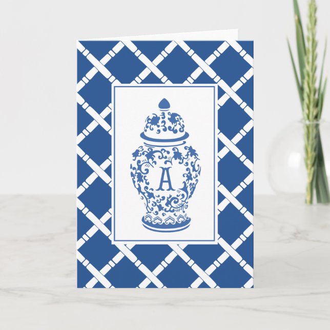 GingerJar & Bamboo | Monogram A | Note Card (Front)