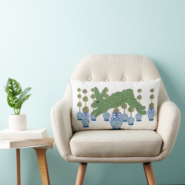 GingerJars Topiary Bunny Rabbit  Lumbar Cushion (Chair)