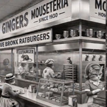 Gingers NYC Mouseteria, Home of the Mousedog.