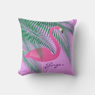 Ginger's Pink and Purple Flamingo Pillow