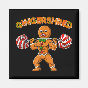 Gingershred Bodybuilder Funny Gingerbread Man Weig Magnet