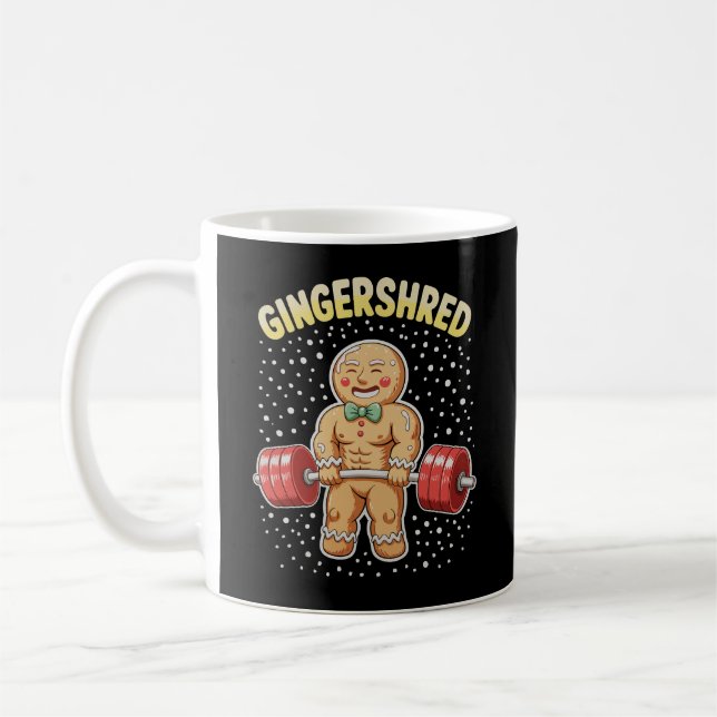 Gingershred Christmas Gingerbread Gym Bodybuilding Coffee Mug (Left)