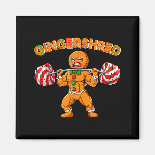 Gingershred Christmas Gingerbread Man Gym Bodybuil Magnet