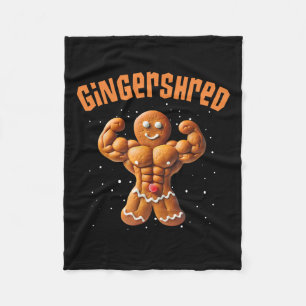 Gingershred Funny Christmas Gingerbread Man Gymmer Fleece Blanket