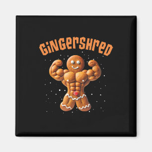 Gingershred Funny Christmas Gingerbread Man Gymmer Magnet