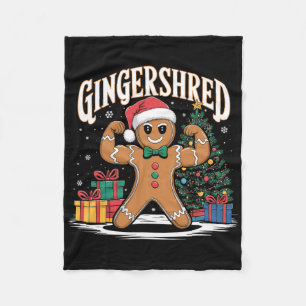 Gingershred Funny Gingerbread Bodybuilding Christm Fleece Blanket