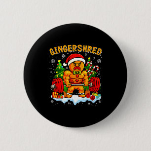 Gingershred Funny Gingerbread Man Gym Bodybuilding 6 Cm Round Badge