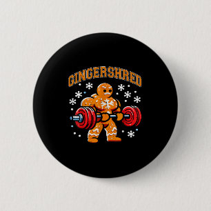 Gingershred Funny Gingerbread Man Gym Bodybuilding 6 Cm Round Badge