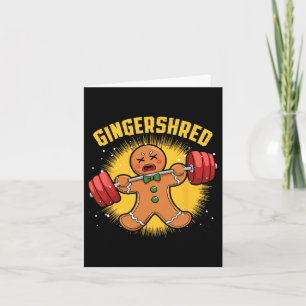 Gingershred Funny Gingerbread Man Gym Bodybuilding Card