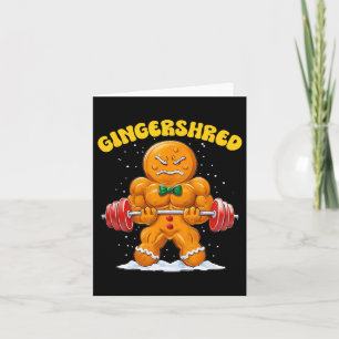 Gingershred Funny Gingerbread Man Gym Bodybuilding Card