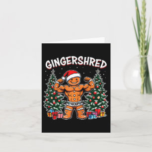 Gingershred Funny Gingerbread Man Gym Bodybuilding Card