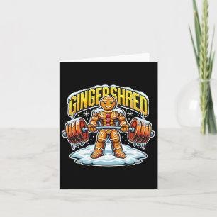 Gingershred Funny Gingerbread Man Gym Bodybuilding Card