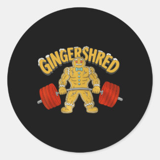 Gingershred Funny Gingerbread Man Gym Bodybuilding Classic Round Sticker