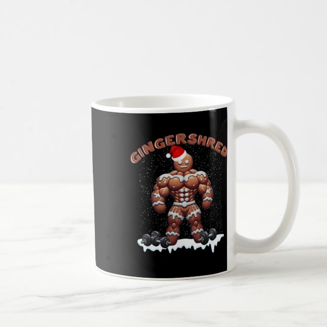Gingershred Funny Gingerbread Man Gym Bodybuilding Coffee Mug (Right)