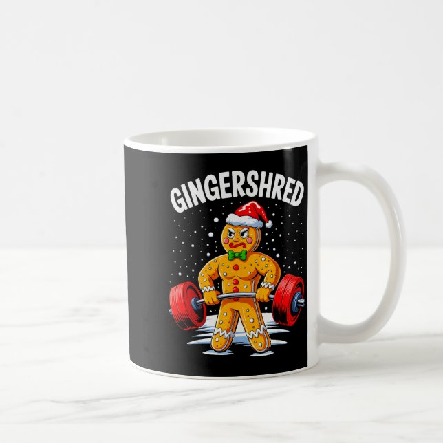 Gingershred Funny Gingerbread Man Gym Bodybuilding Coffee Mug (Right)