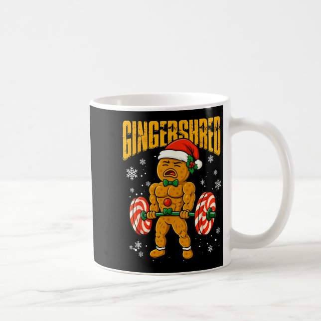 Gingershred Funny Gingerbread Man Gym Bodybuilding Coffee Mug (Right)