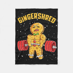 Gingershred Funny Gingerbread Man Gym Bodybuilding Fleece Blanket