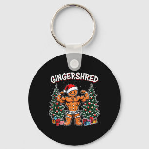 Gingershred Funny Gingerbread Man Gym Bodybuilding Key Ring