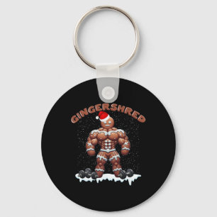 Gingershred Funny Gingerbread Man Gym Bodybuilding Key Ring