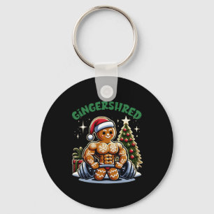 Gingershred Funny Gingerbread Man Gym Bodybuilding Key Ring