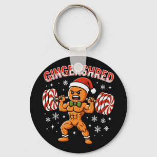 Gingershred Funny Gingerbread Man Gym Bodybuilding Key Ring