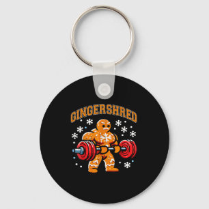 Gingershred Funny Gingerbread Man Gym Bodybuilding Key Ring