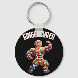 Gingershred Funny Gingerbread Man Gym Bodybuilding Key Ring