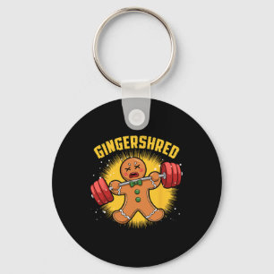 Gingershred Funny Gingerbread Man Gym Bodybuilding Key Ring