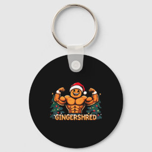 Gingershred Funny Gingerbread Man Gym Bodybuilding Key Ring