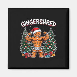 Gingershred Funny Gingerbread Man Gym Bodybuilding Magnet