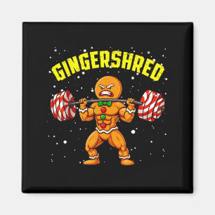 Gingershred Funny Gingerbread Man Gym Bodybuilding Magnet
