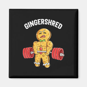 Gingershred Funny Gingerbread Man Gym Bodybuilding Magnet
