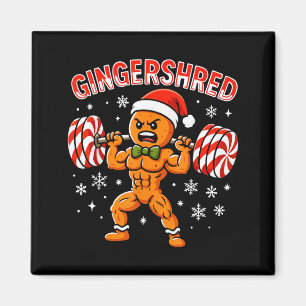 Gingershred Funny Gingerbread Man Gym Bodybuilding Magnet