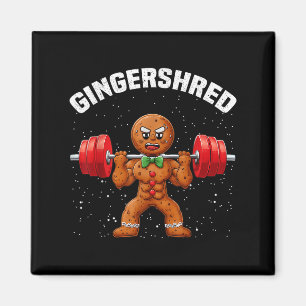 Gingershred Funny Gingerbread Man Gym Bodybuilding Magnet